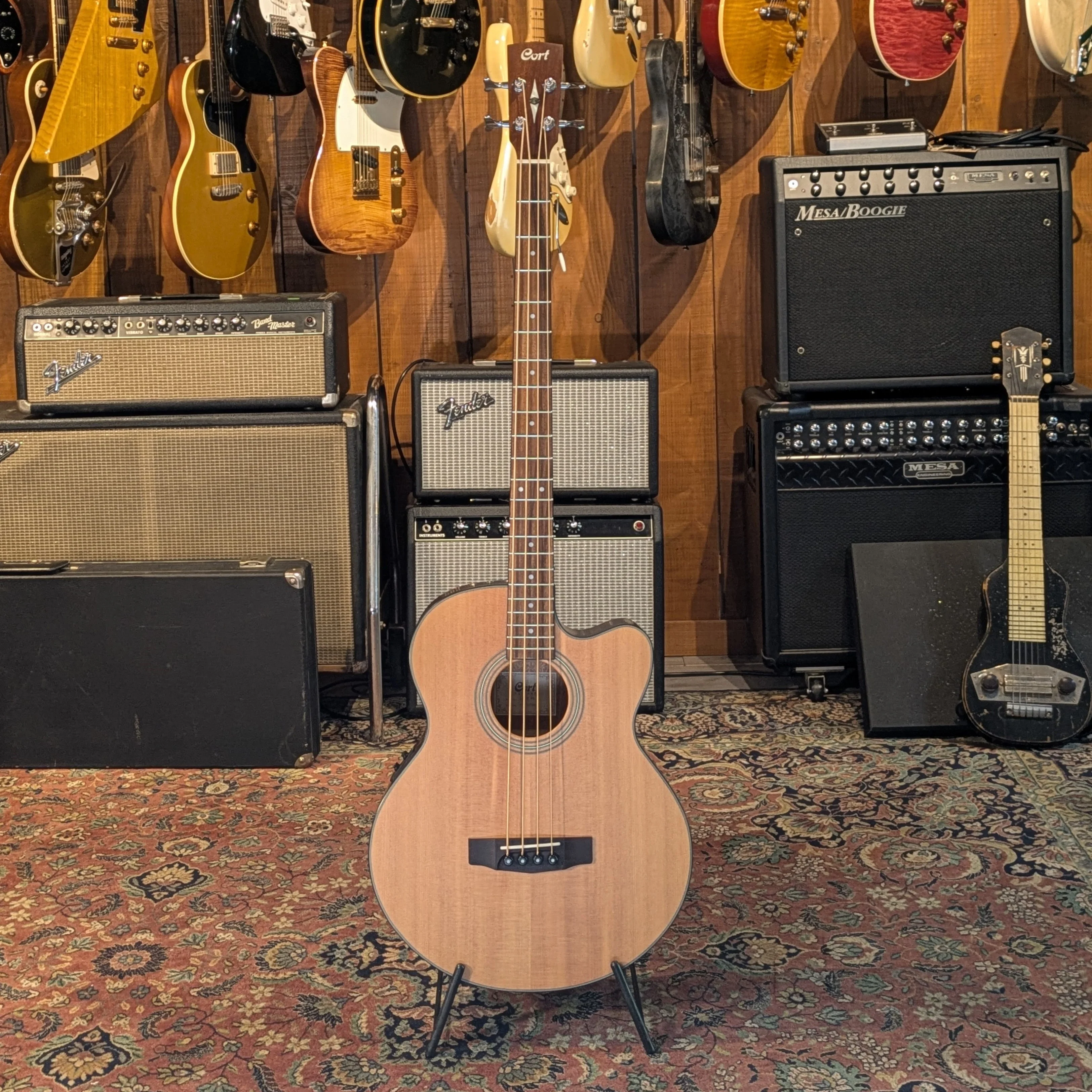 Cort SJB5F NS Acoustic 4-String Bass Cutaway with Electronics - Image 3