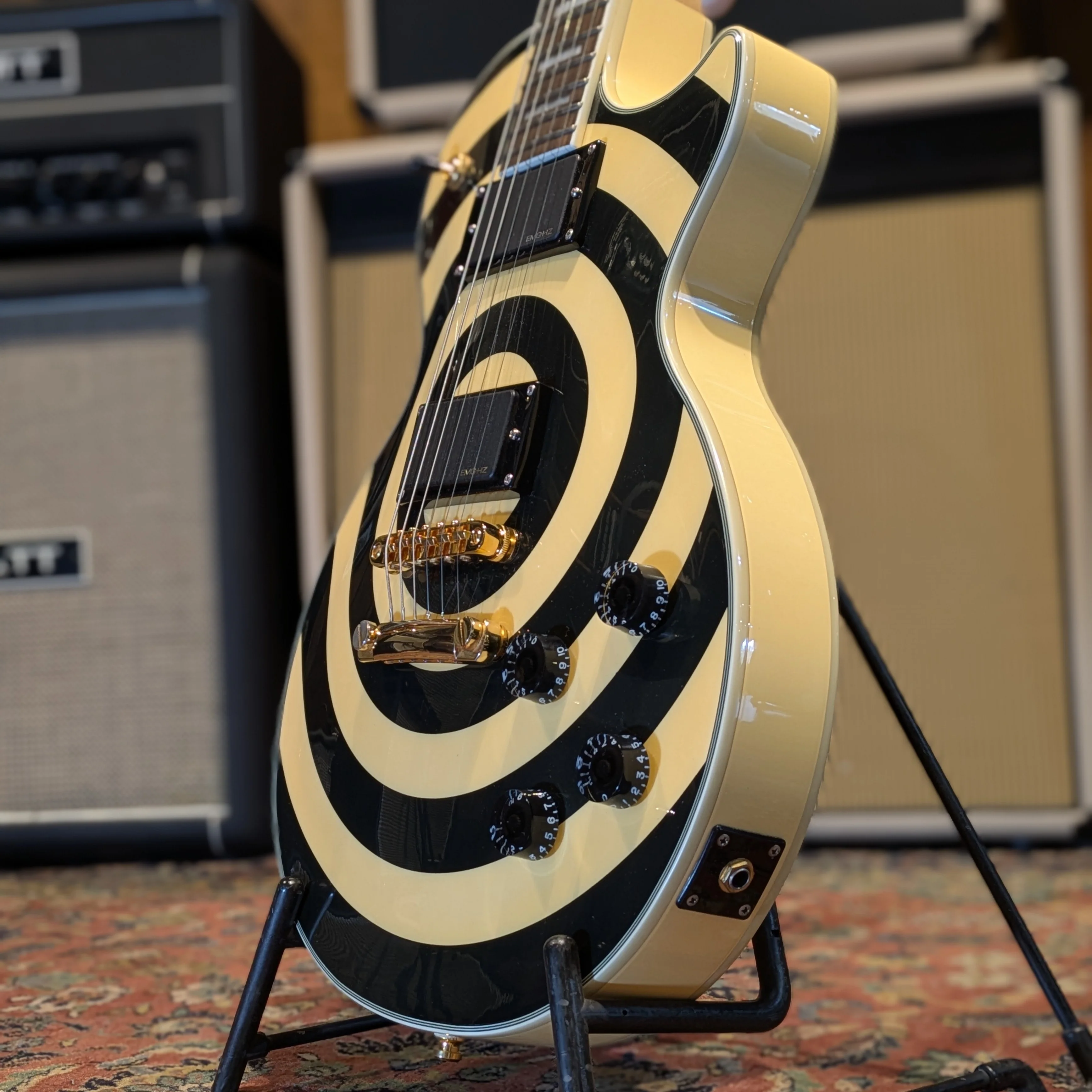 Epiphone Zakk Wylde Signature Les Paul Custom 2004 - Antique Ivory with Bullseye - Image 3