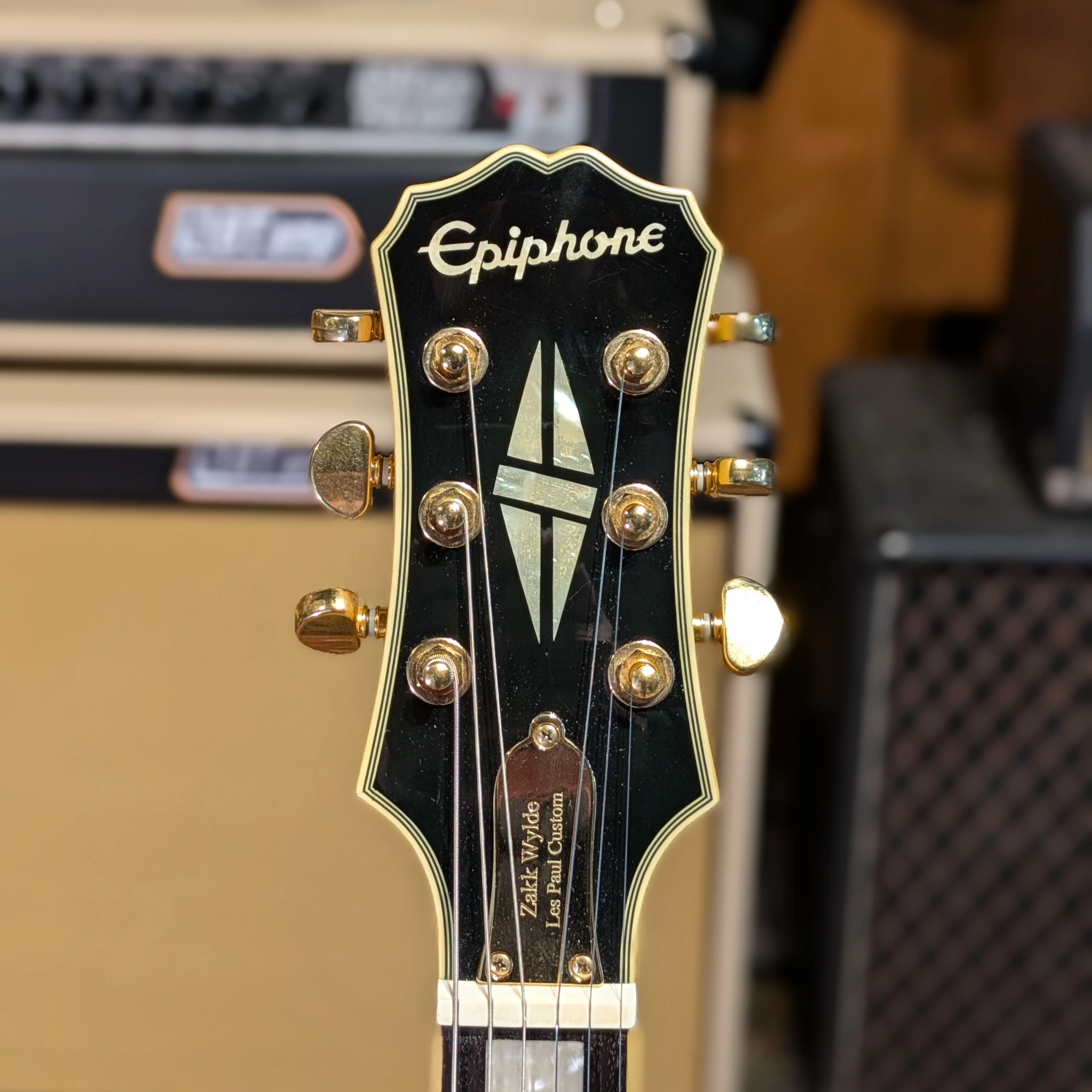 Epiphone Zakk Wylde Signature Les Paul Custom 2013 - Antique Ivory with Bullseye - Image 5