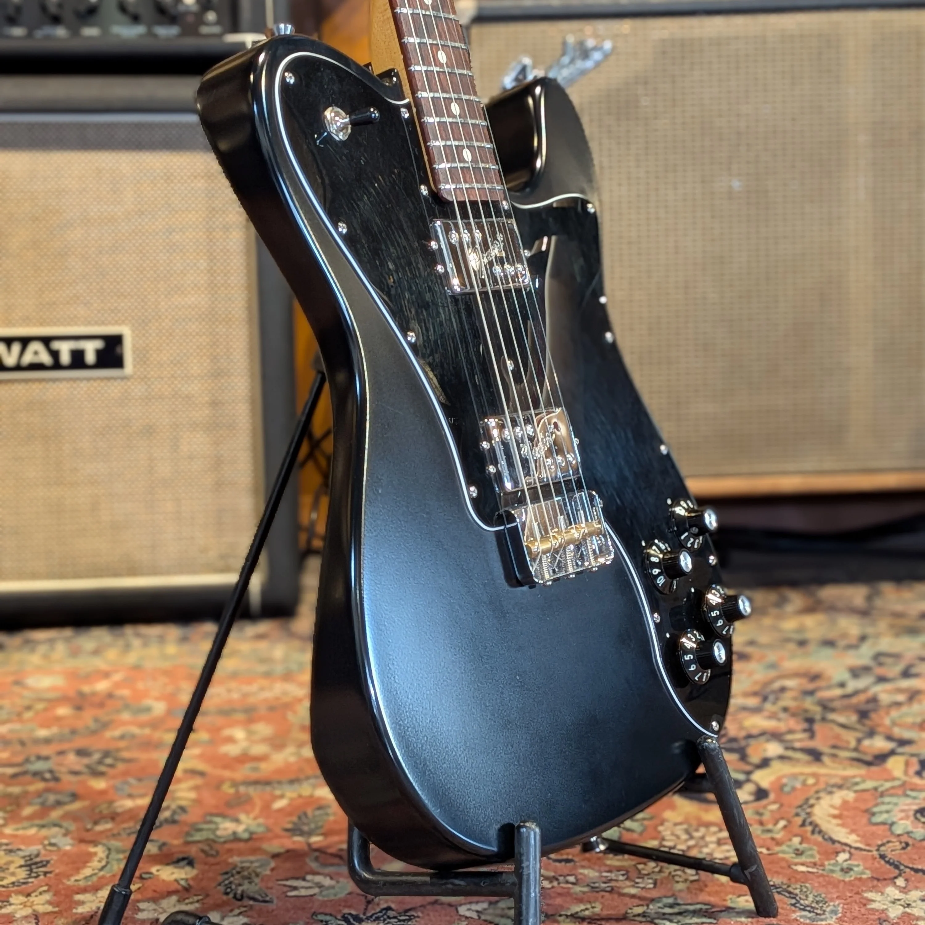 Fender American Professional II Telecaster Deluxe with Rosewood Fretboard 2020 - Black Satin Refin - Image 3