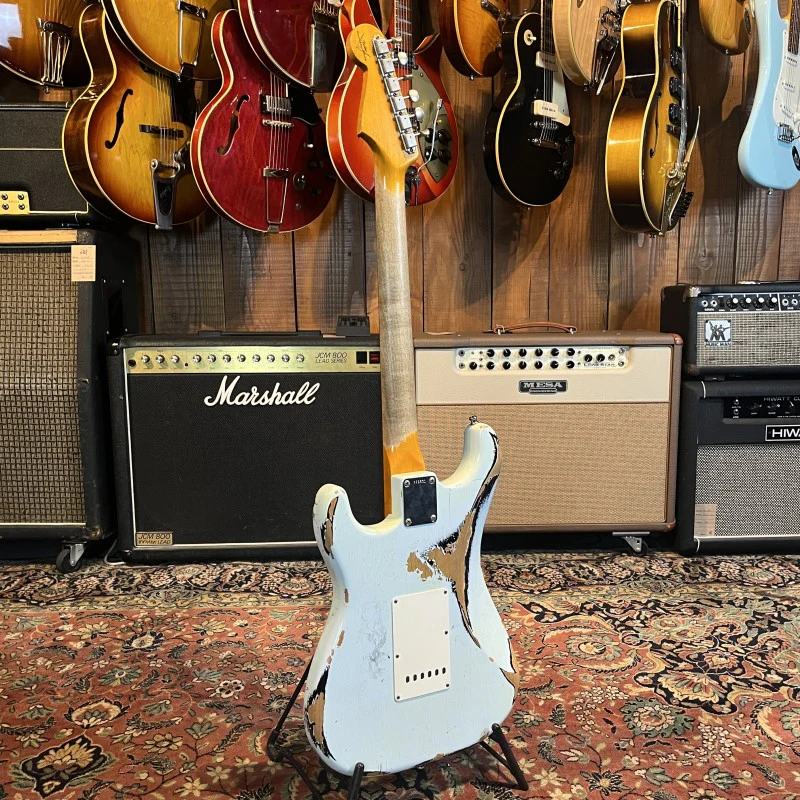 Fender Custom Shop 62' Stratocaster "Namm 2015" Sonic Blue Over Black Heavy Relic - Image 4
