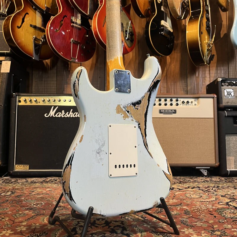 Fender Custom Shop 62' Stratocaster "Namm 2015" Sonic Blue Over Black Heavy Relic - Image 5