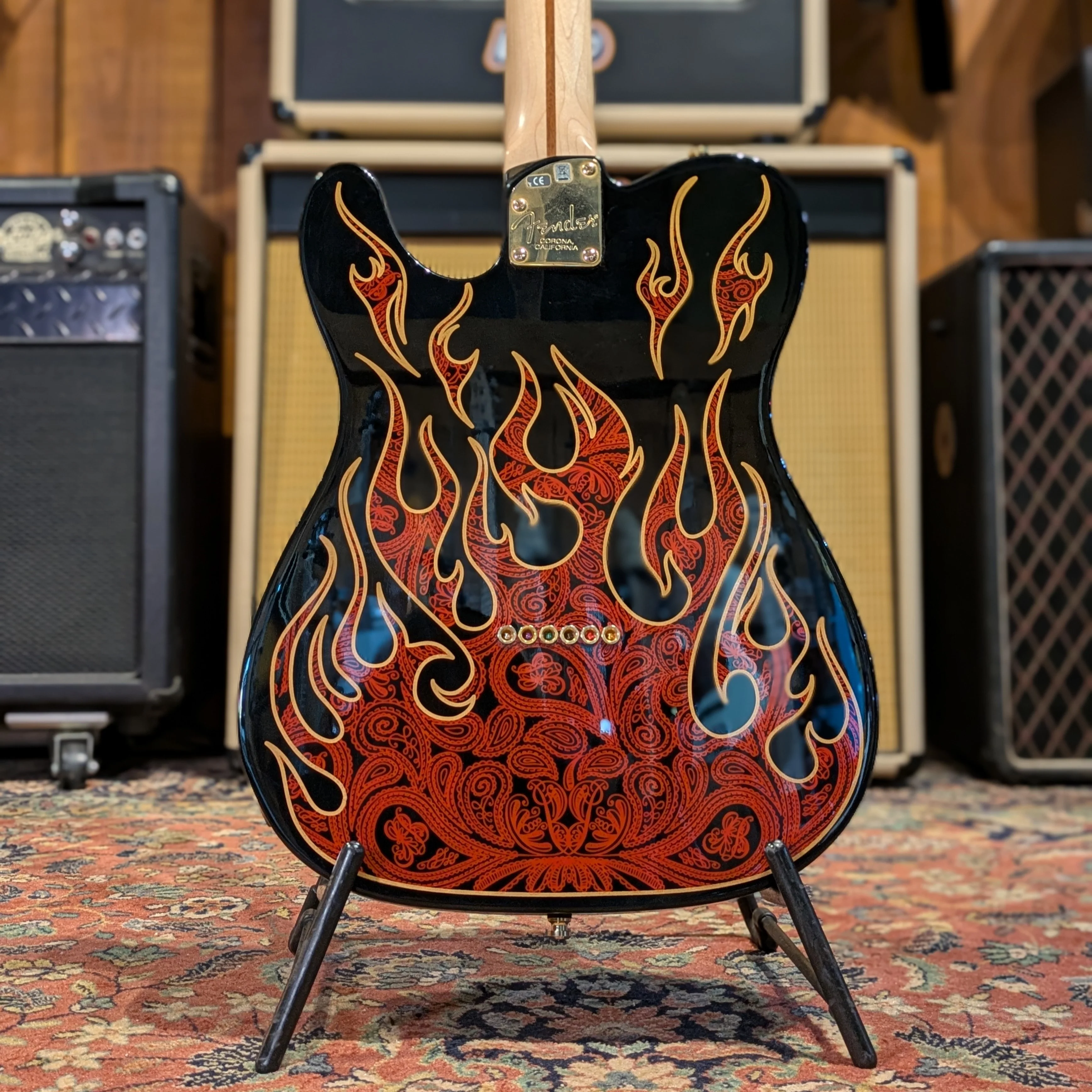 Fender James Burton Artist Series Signature Telecaster 2013 - Red Paisley Flames - Image 2