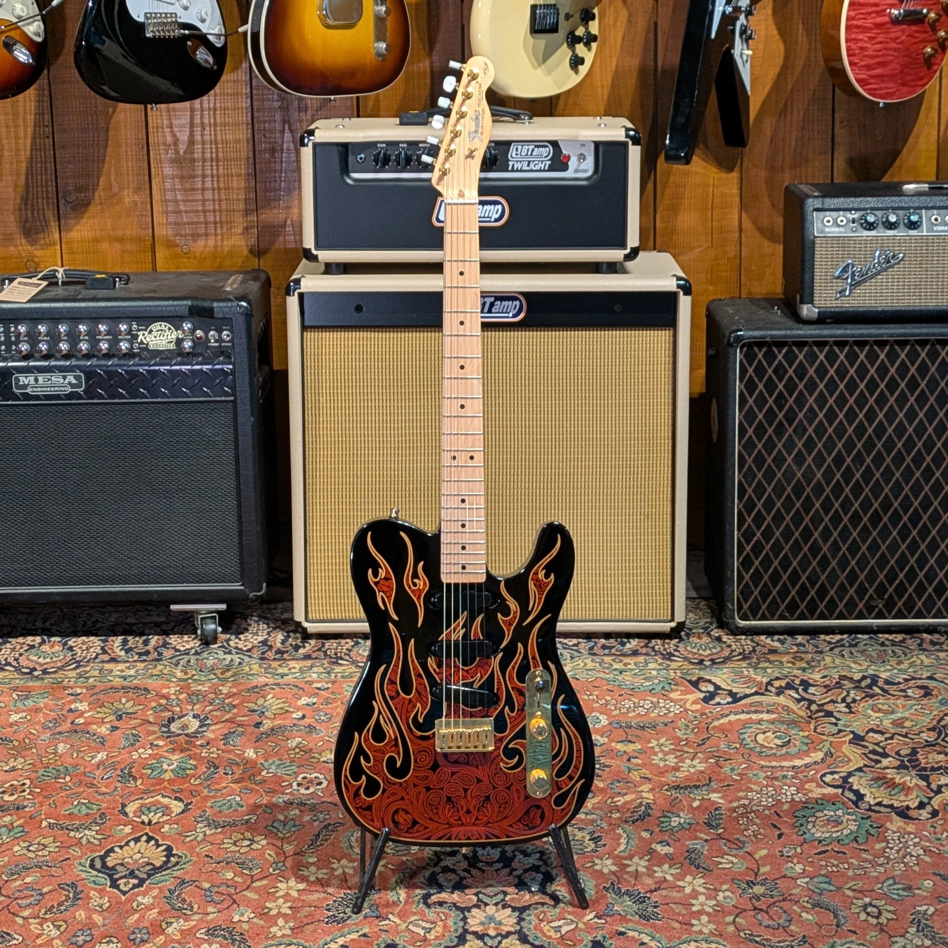 Fender James Burton Artist Series Signature Telecaster 2013 - Red Paisley Flames - Image 3