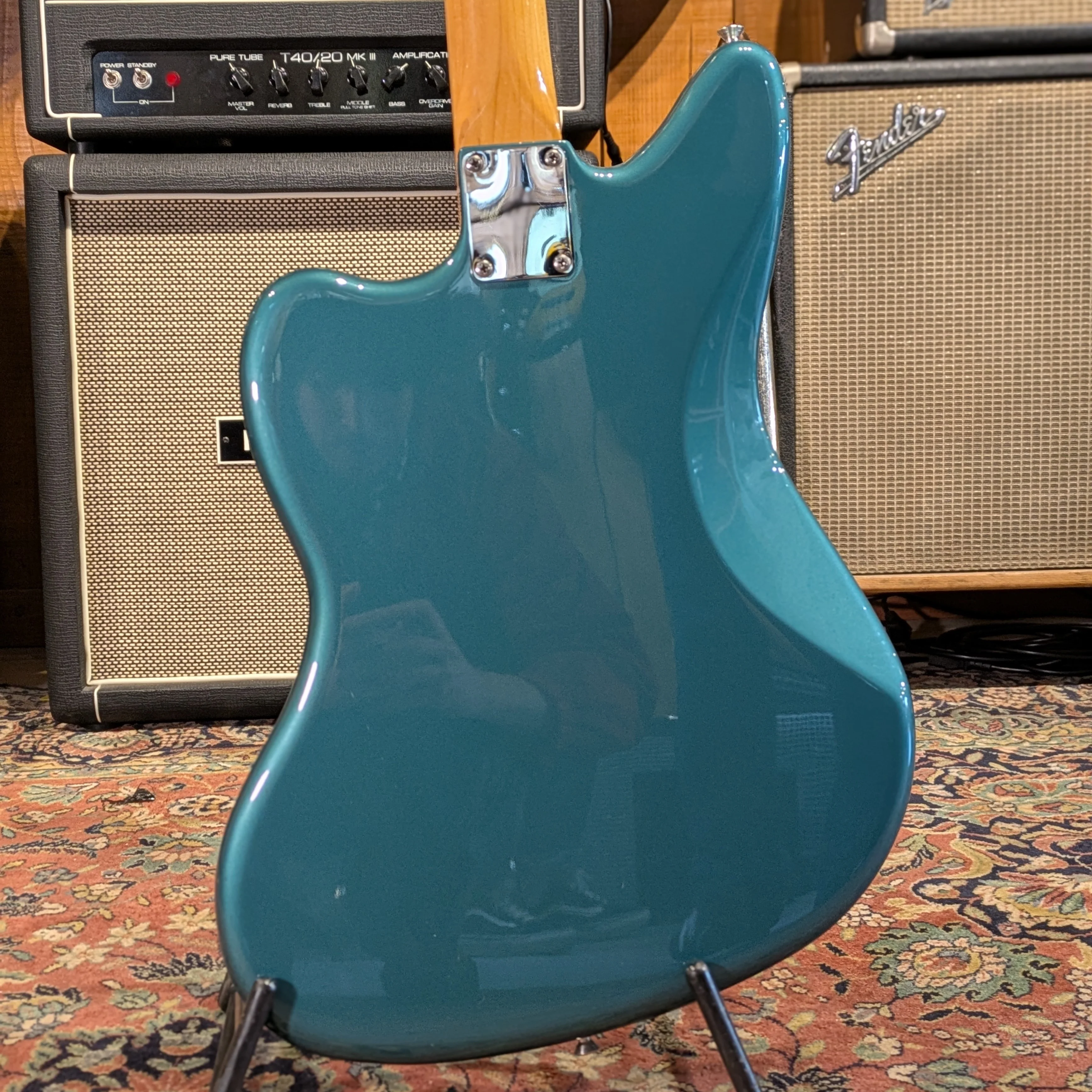 Fender Vintera '60s Jaguar with Fender AM Tremolo and Mustang Bridge 2019 - Ocean Turquoise - Image 2