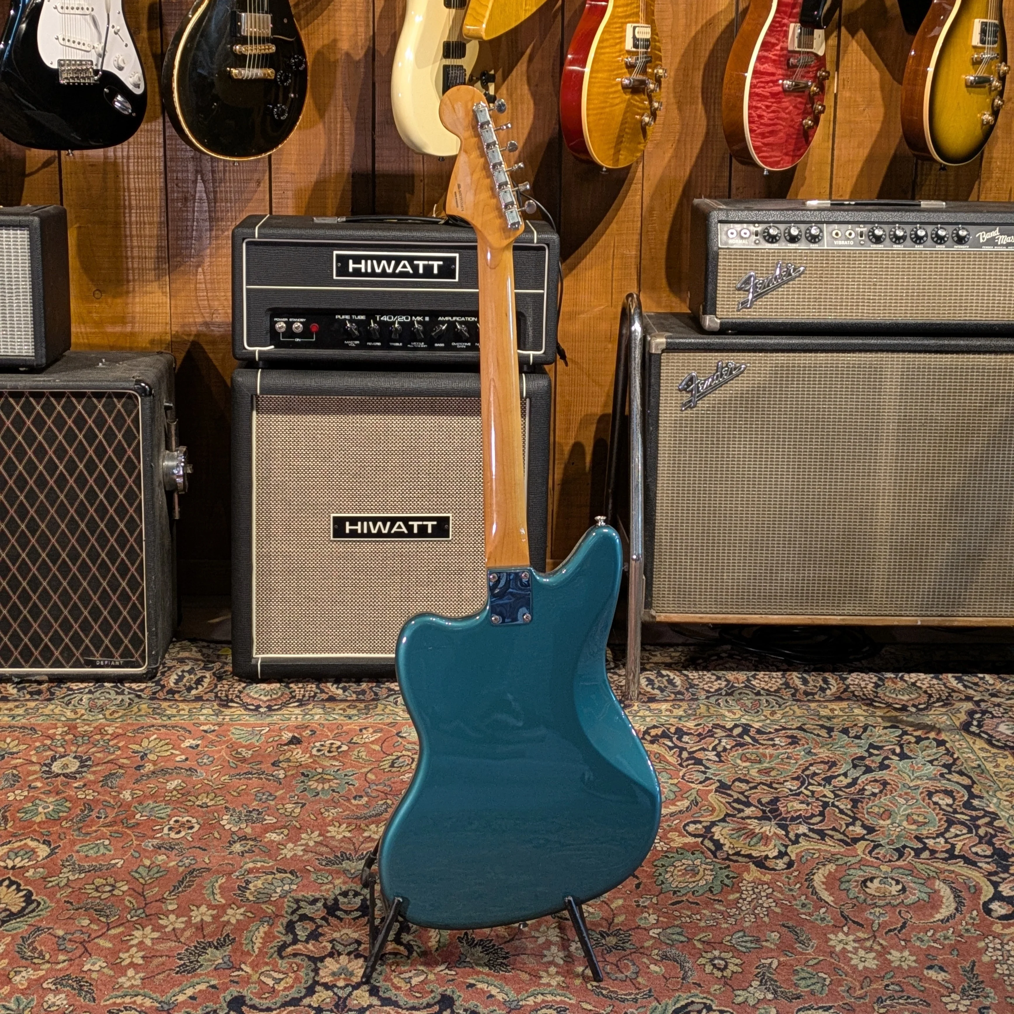 Fender Vintera '60s Jaguar with Fender AM Tremolo and Mustang Bridge 2019 - Ocean Turquoise - Image 4