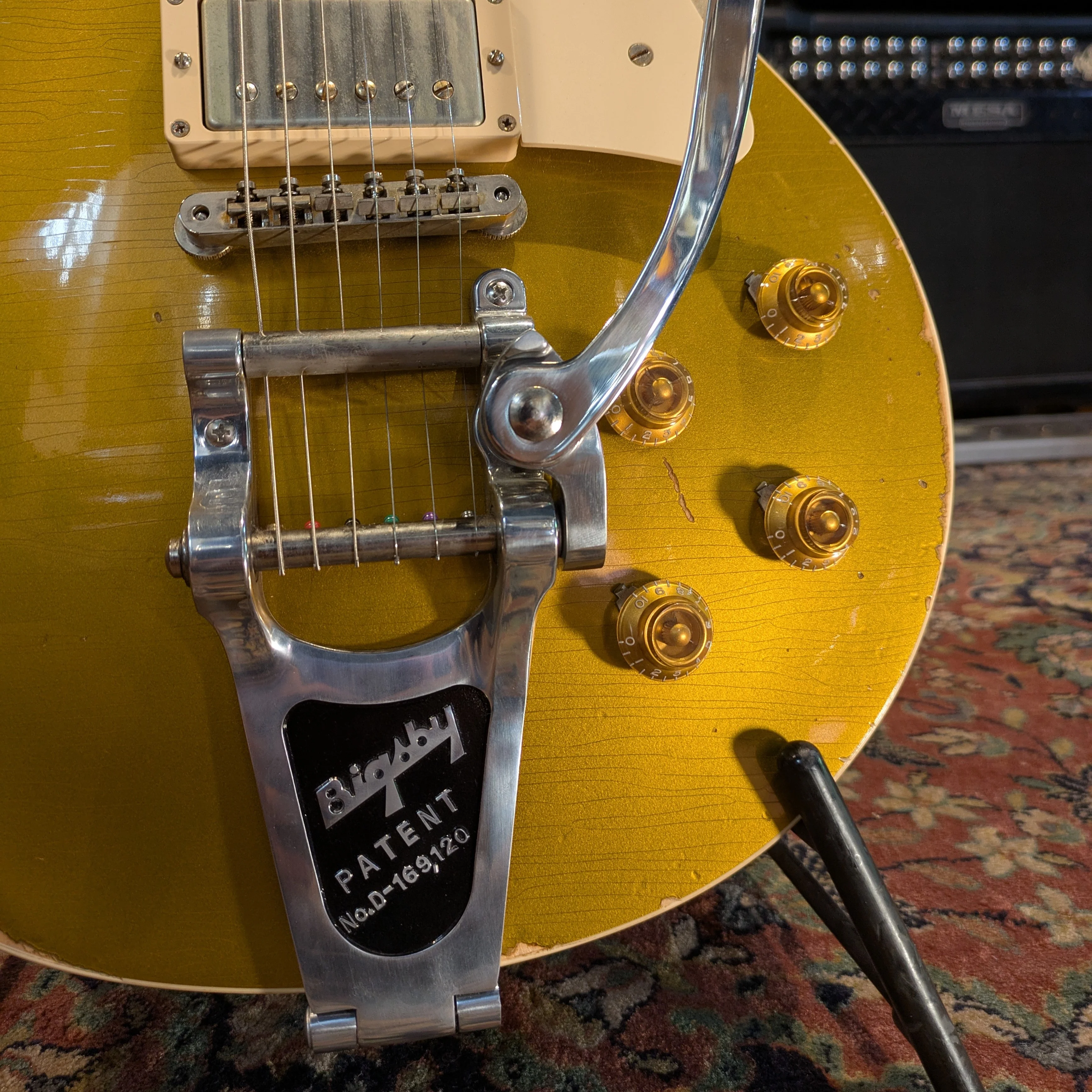 Gibson Les Paul 57 Custom Shop Bigsby - Goldtop (VENDUE) - Image 11