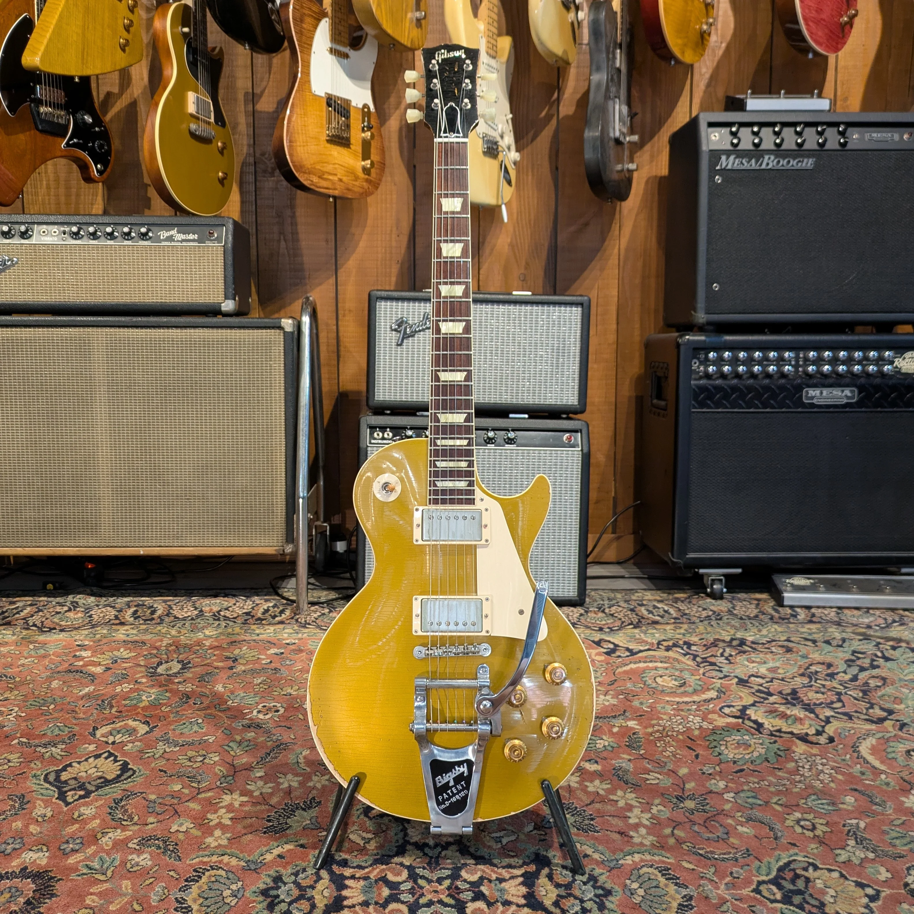 Gibson Les Paul 57 Custom Shop Bigsby - Goldtop (VENDUE) - Image 3