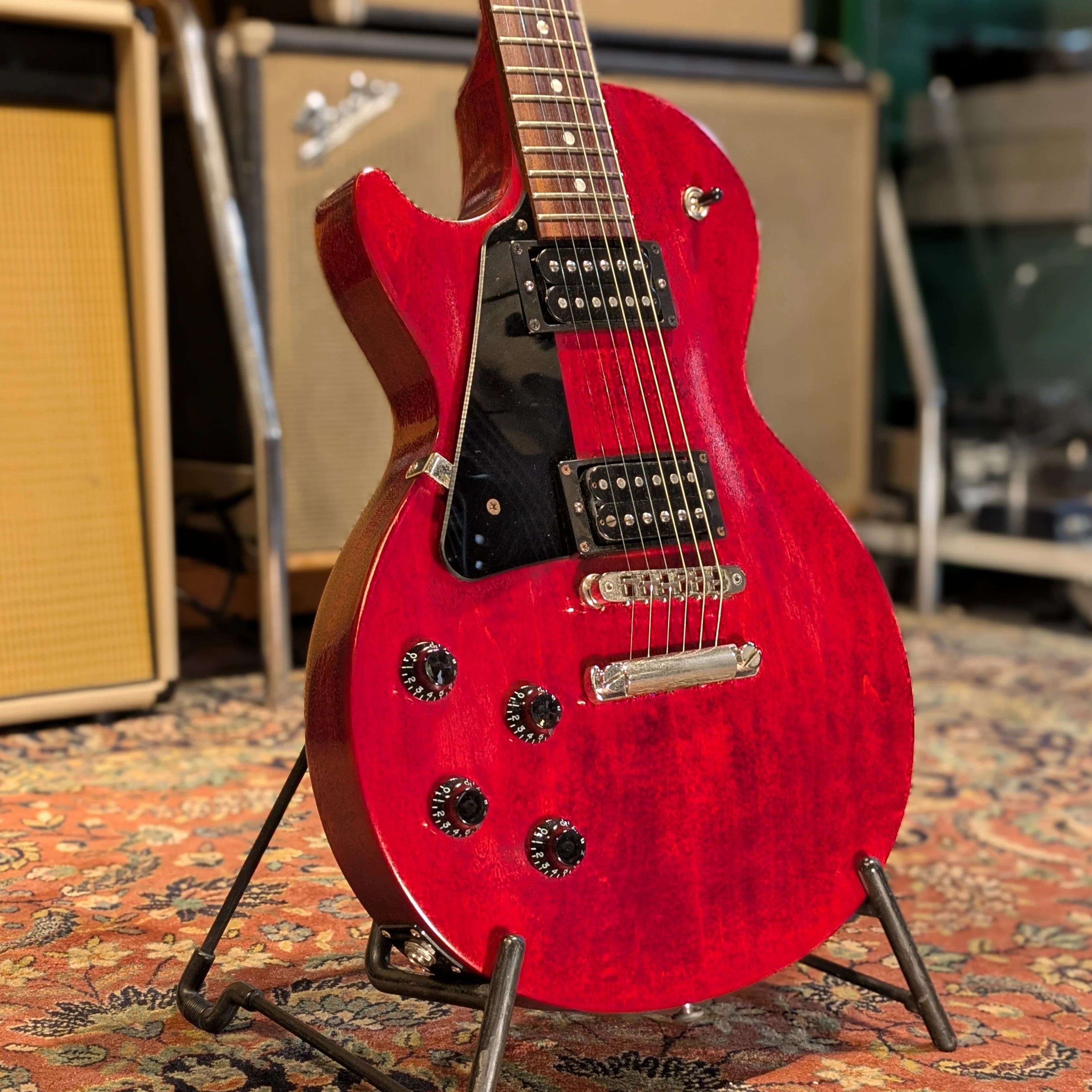 Gibson Les Paul Faded T 2017 - Left Handed - Worn Cherry - Image 2