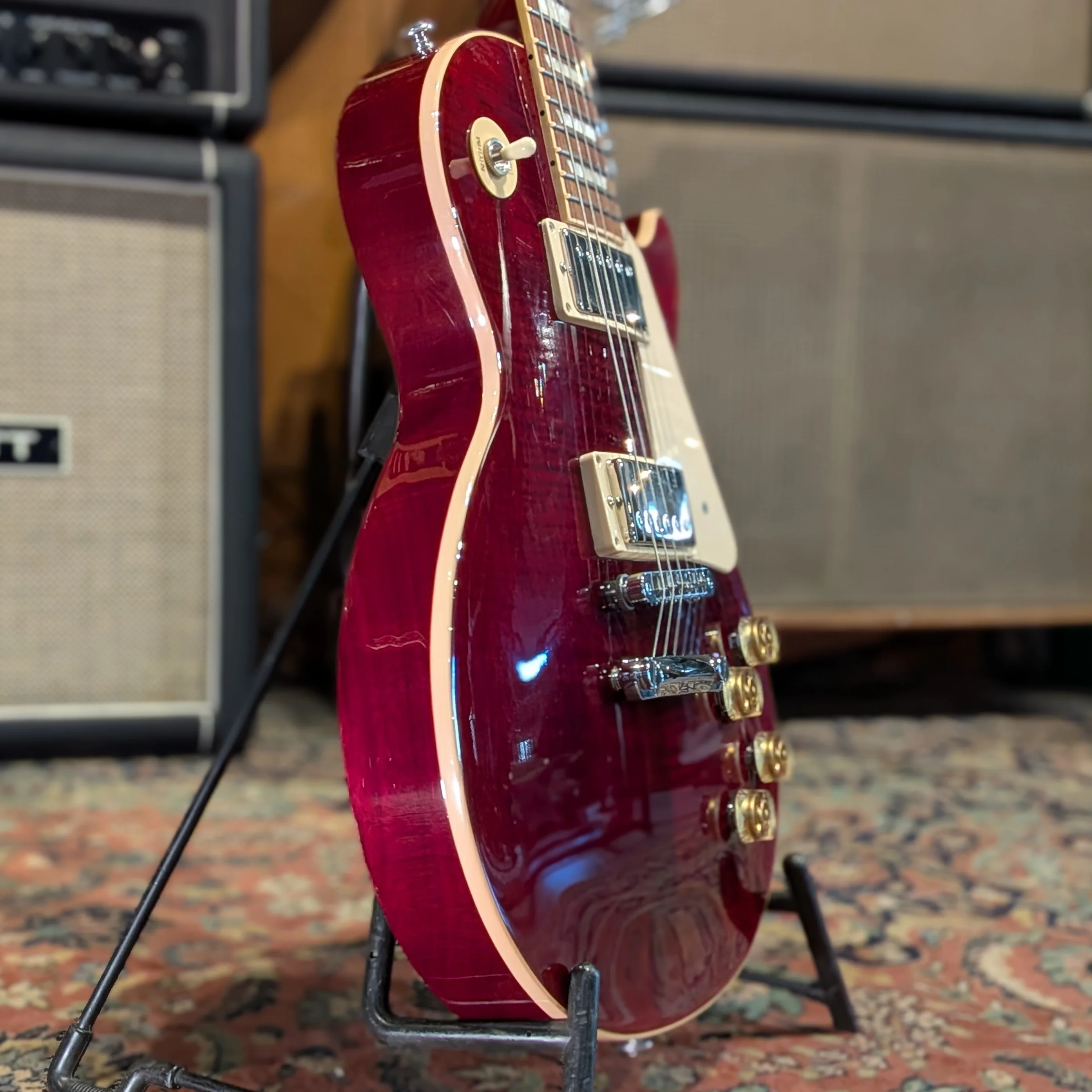 Gibson Les Paul Traditional T 2016 - Wine Red - Upgraded (Custombucker, Obsidian Wire Kit) - Image 2