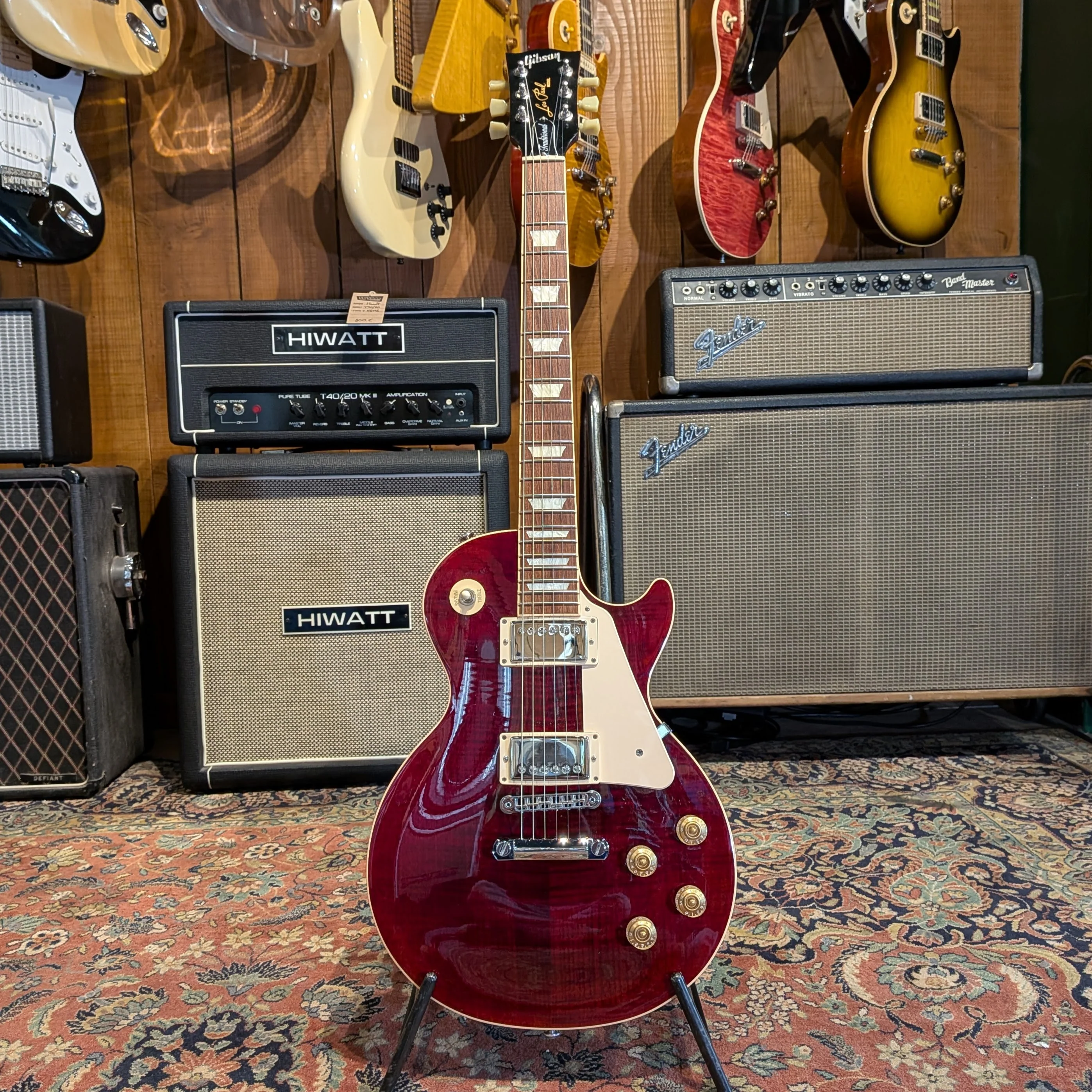 Gibson Les Paul Traditional T 2016 - Wine Red - Upgraded (Custombucker, Obsidian Wire Kit) - Image 4
