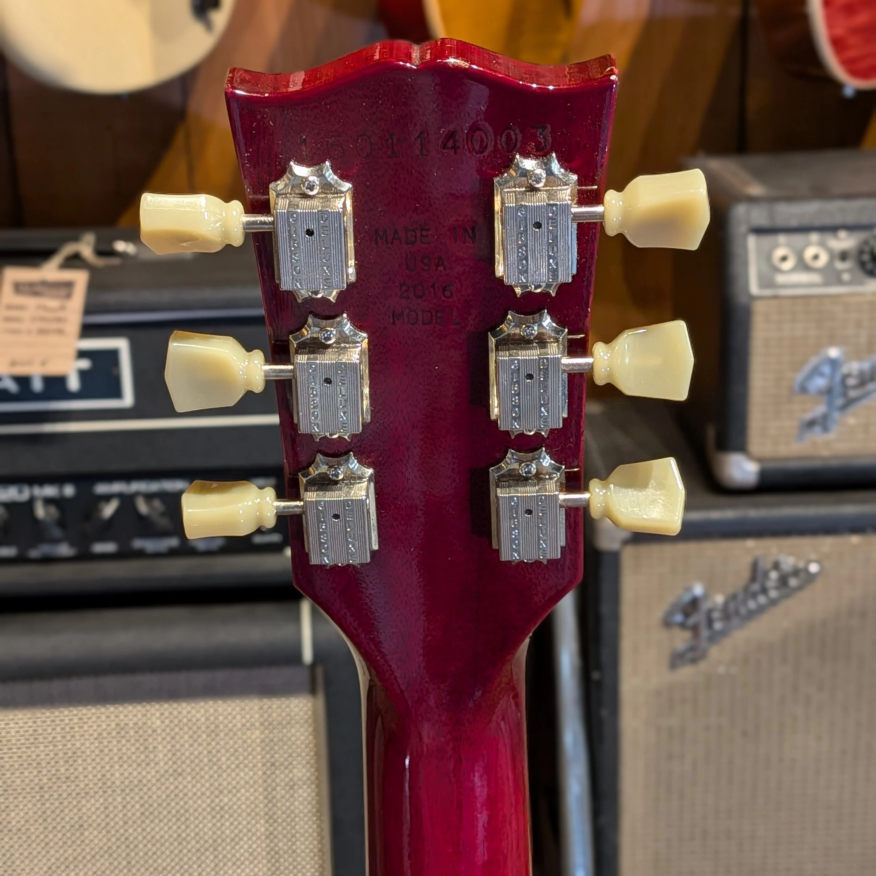 Gibson Les Paul Traditional T 2016 - Wine Red - Upgraded (Custombucker, Obsidian Wire Kit) - Image 7