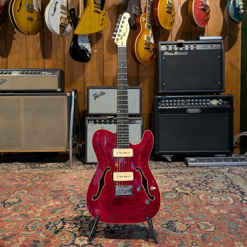 Harley Benton TE-90QM Trans Red - Image 3