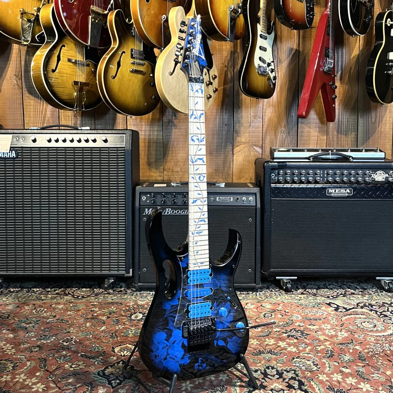 Ibanez Steve Vai JEM77P Blue Floral Pattern - Image 2