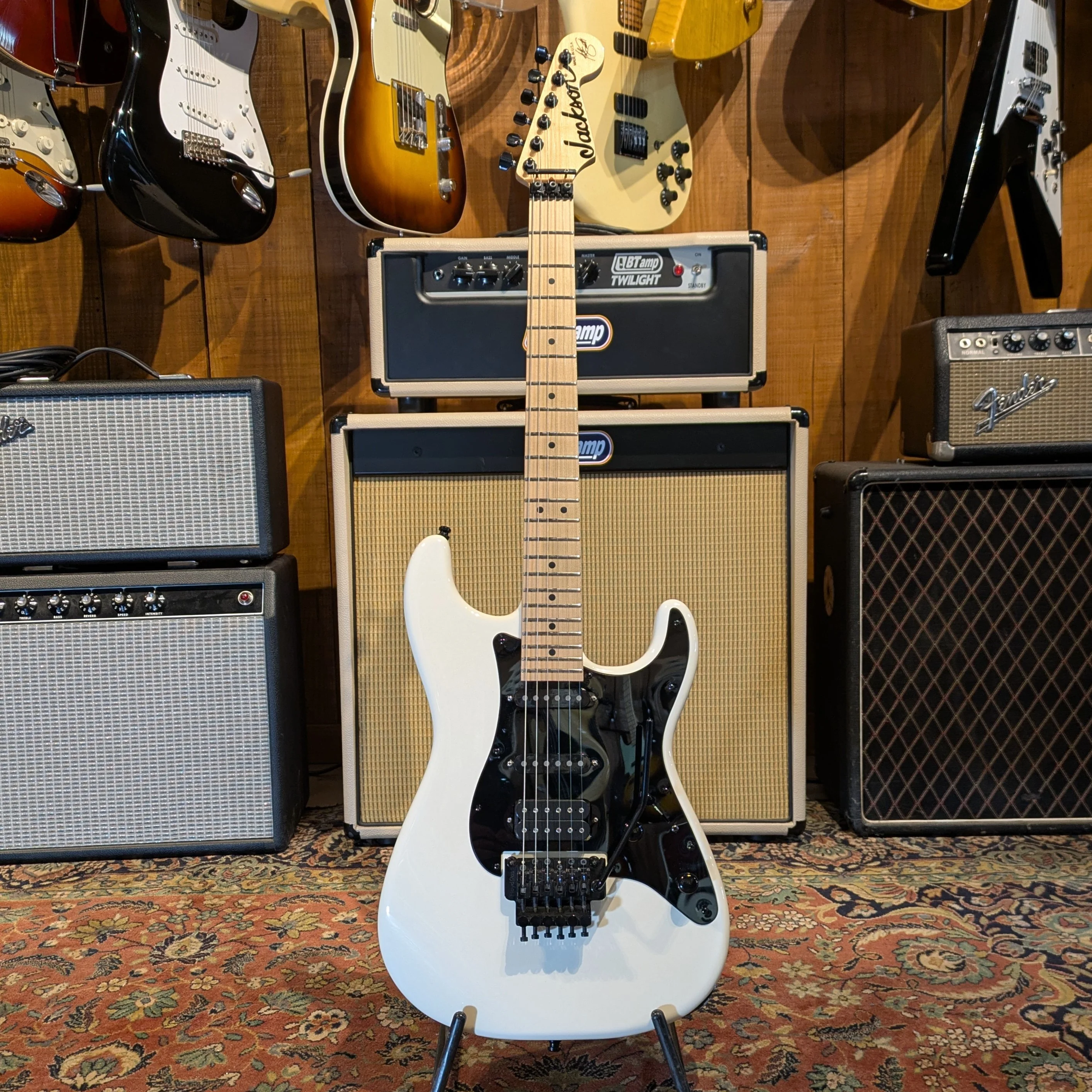Jackson USA Select Series Adrian Smith Signature San Dimas Dinky DK with Maple Fretboard 2009 - 2020 - Snow White - Image 3