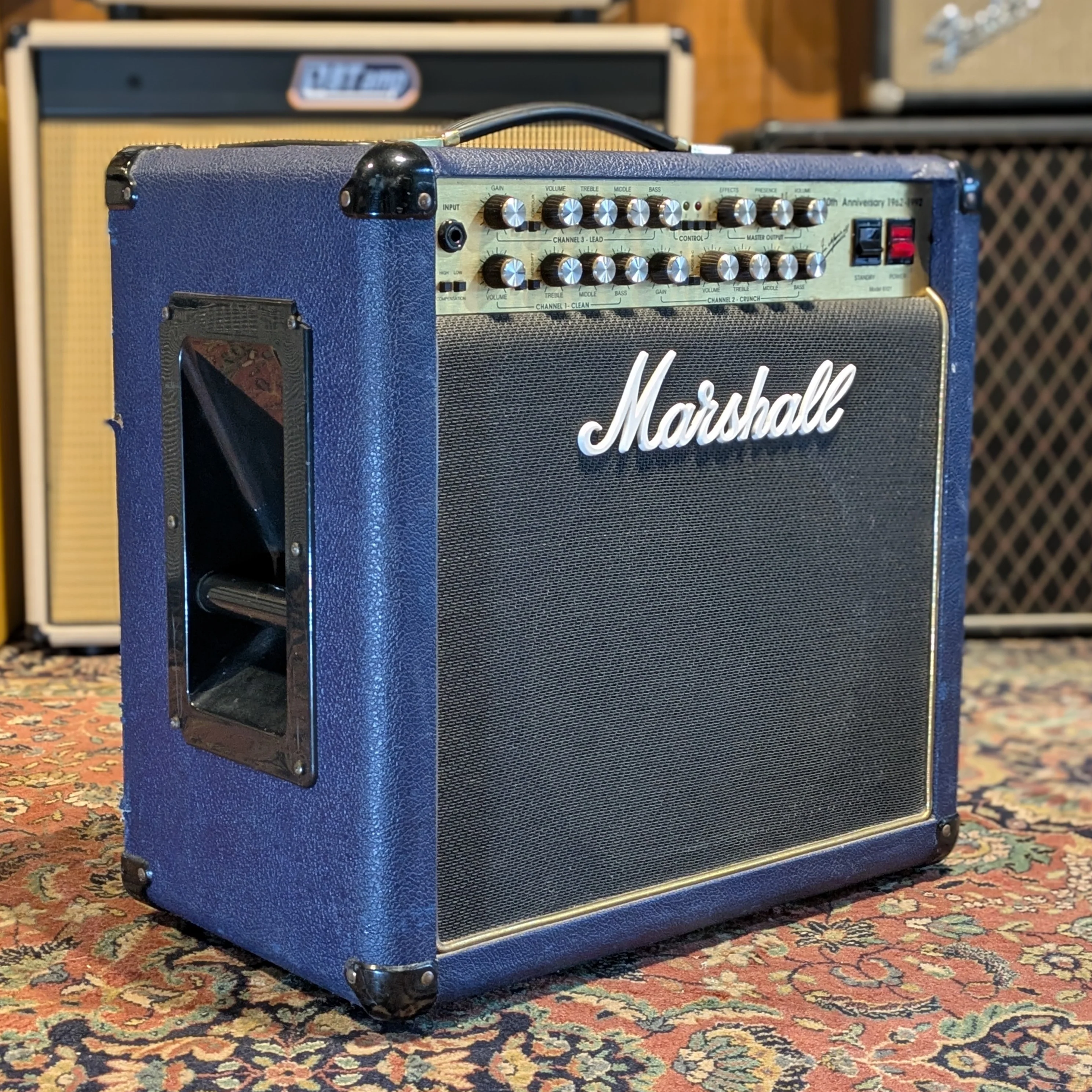 Marshall 6101 30th Anniversary Series 3-Channel 100-Watt 1x12" Guitar Combo 1992 - 1997 - Blue - Image 3