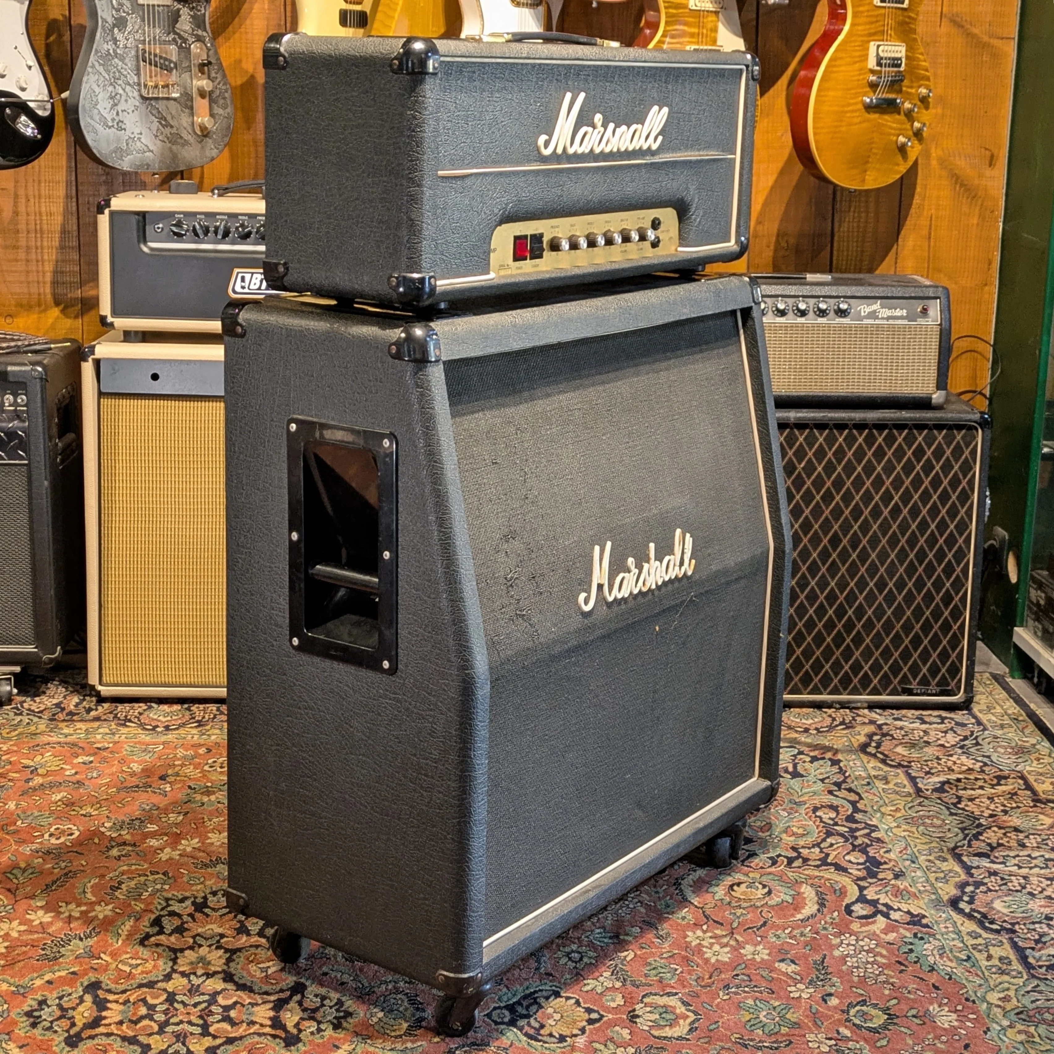 Marshall JMP 2203 Mk2 Master Model Lead 100-Watt Guitar Amp Head 1980 - Black + Cab 1960 Lead - Image 3