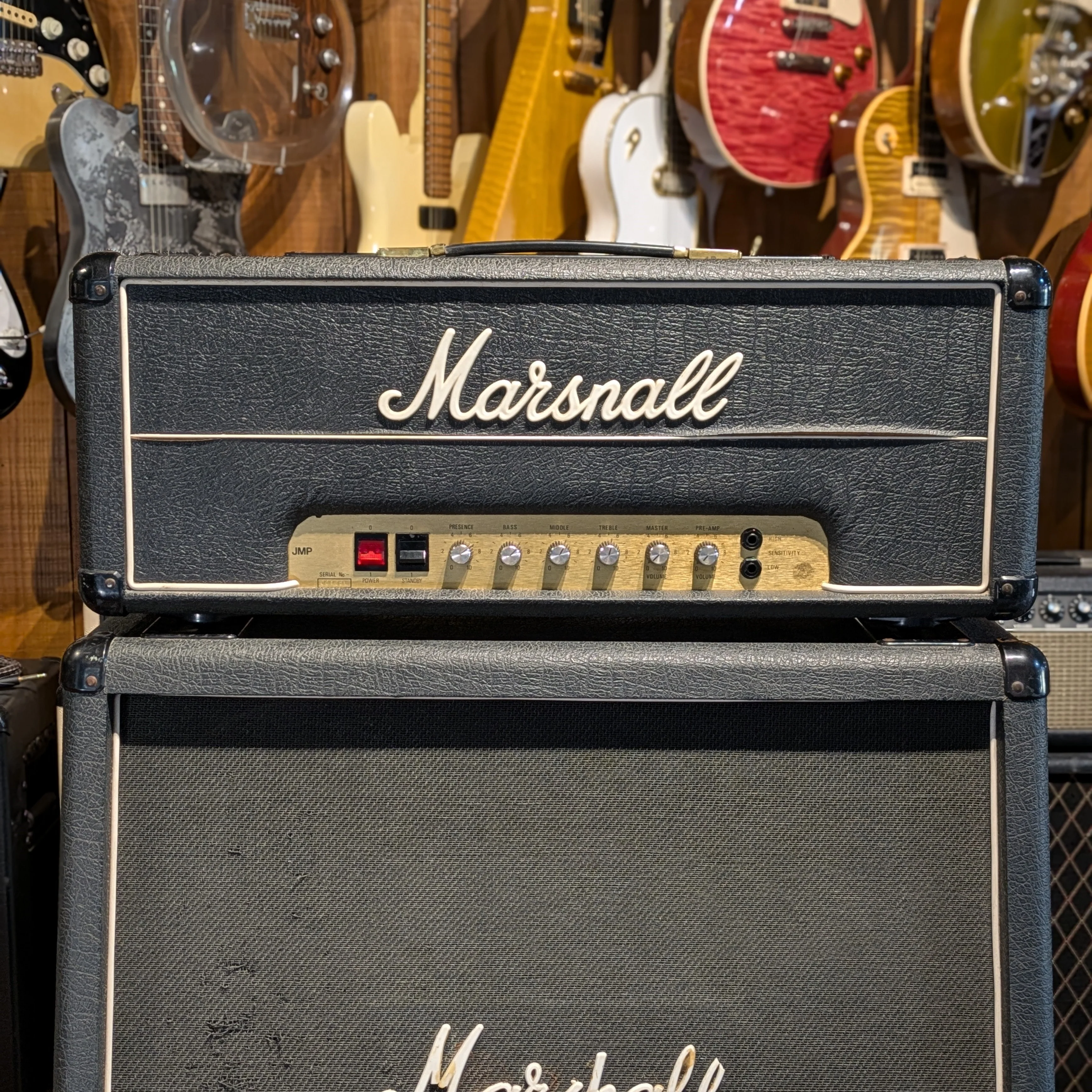 Marshall JMP 2203 Mk2 Master Model Lead 100-Watt Guitar Amp Head 1980 - Black + Cab 1960 Lead - Image 5