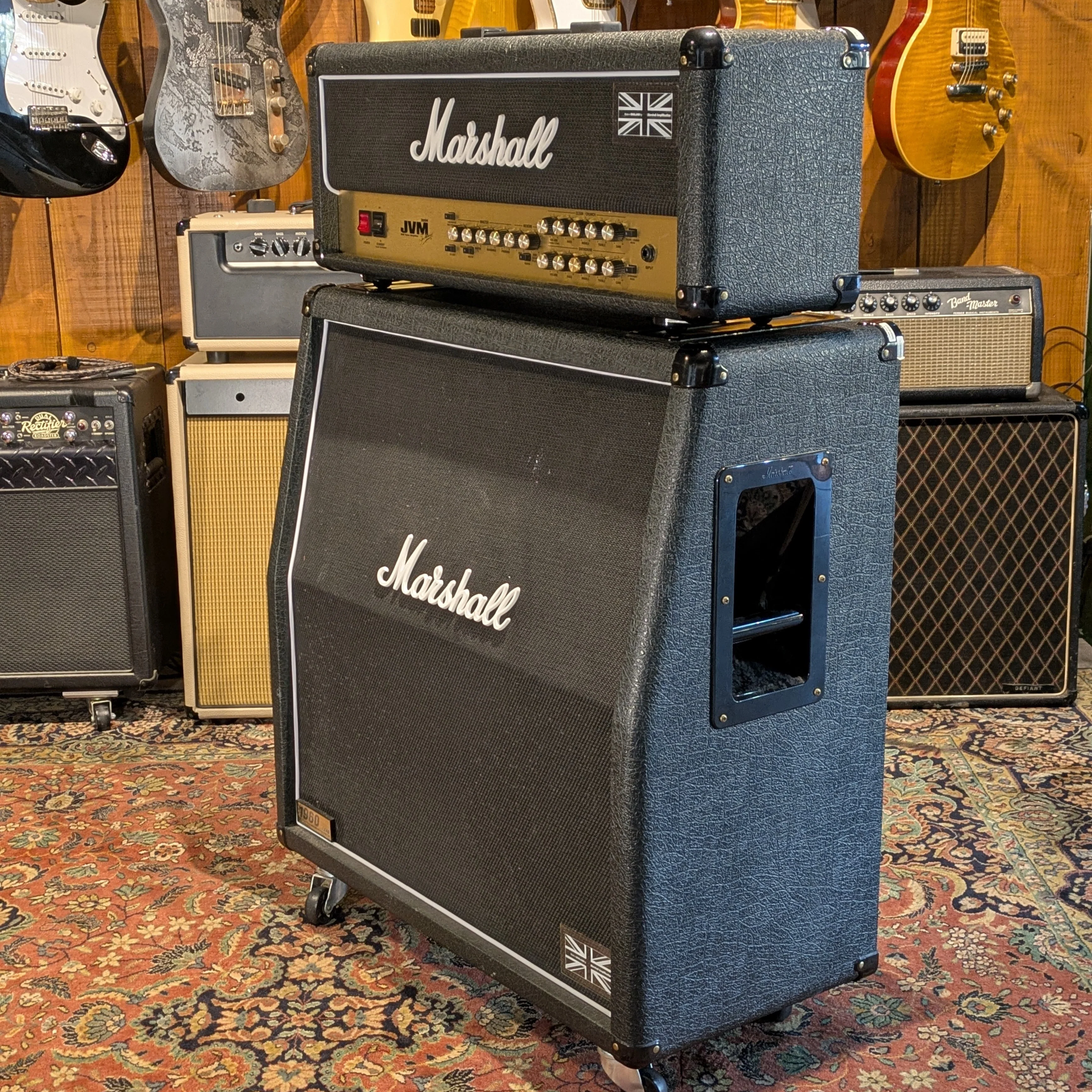Marshall JVM205H 2-Channel 50-Watt Guitar Amp Head 2008 - Present - Black + Cab Marshall 1960A 4X12 - Image 2
