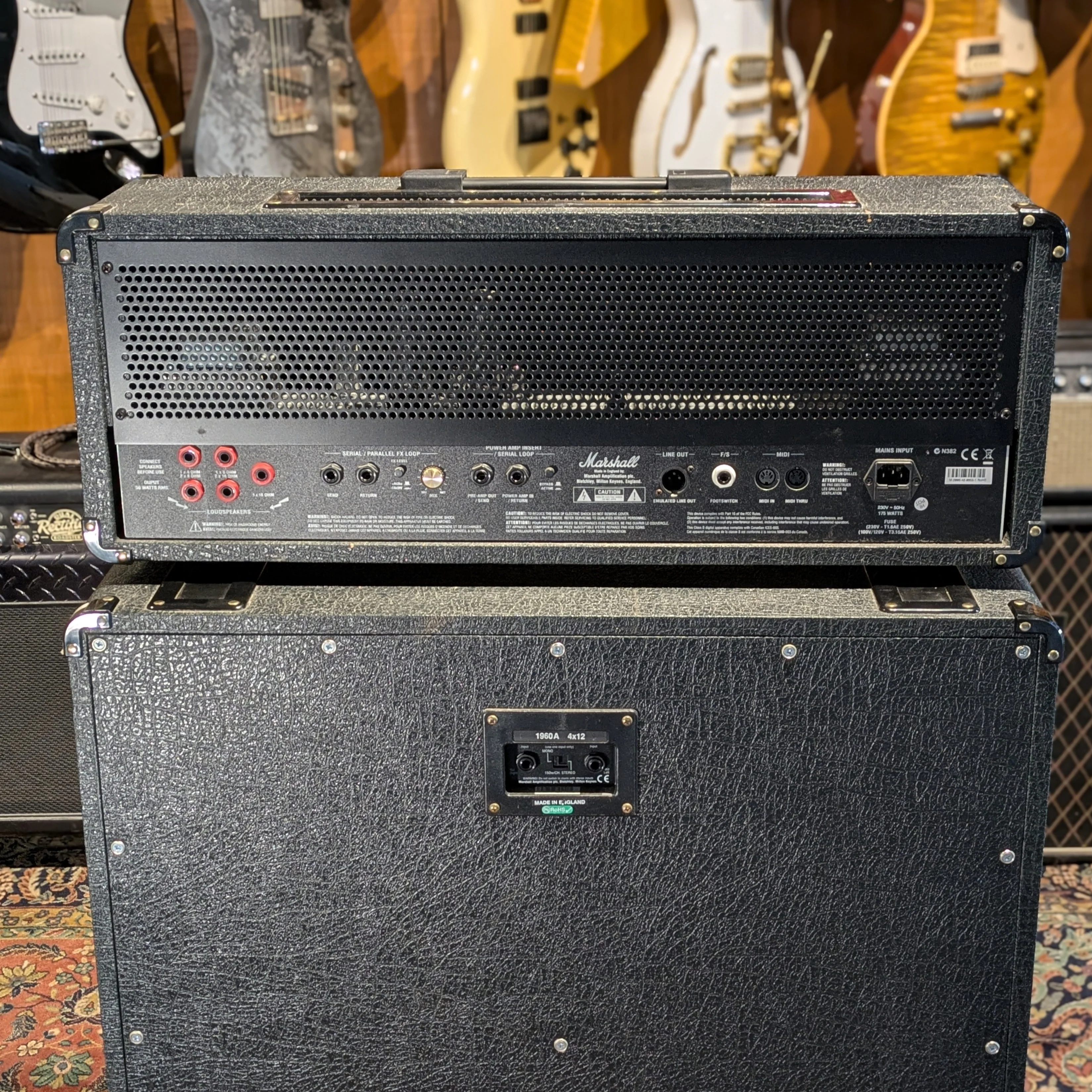 Marshall JVM205H 2-Channel 50-Watt Guitar Amp Head 2008 - Present - Black + Cab Marshall 1960A 4X12 - Image 3