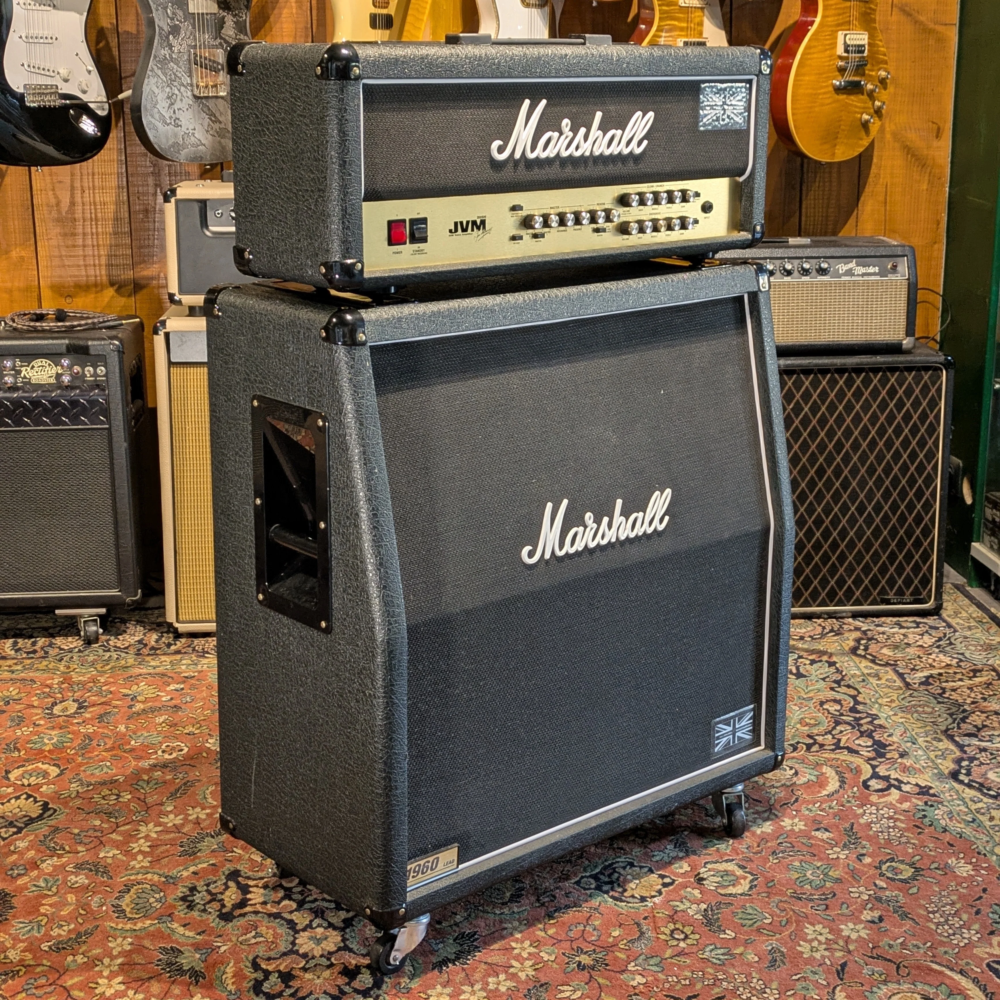 Marshall JVM205H 2-Channel 50-Watt Guitar Amp Head 2008 - Present - Black + Cab Marshall 1960A 4X12 - Image 4
