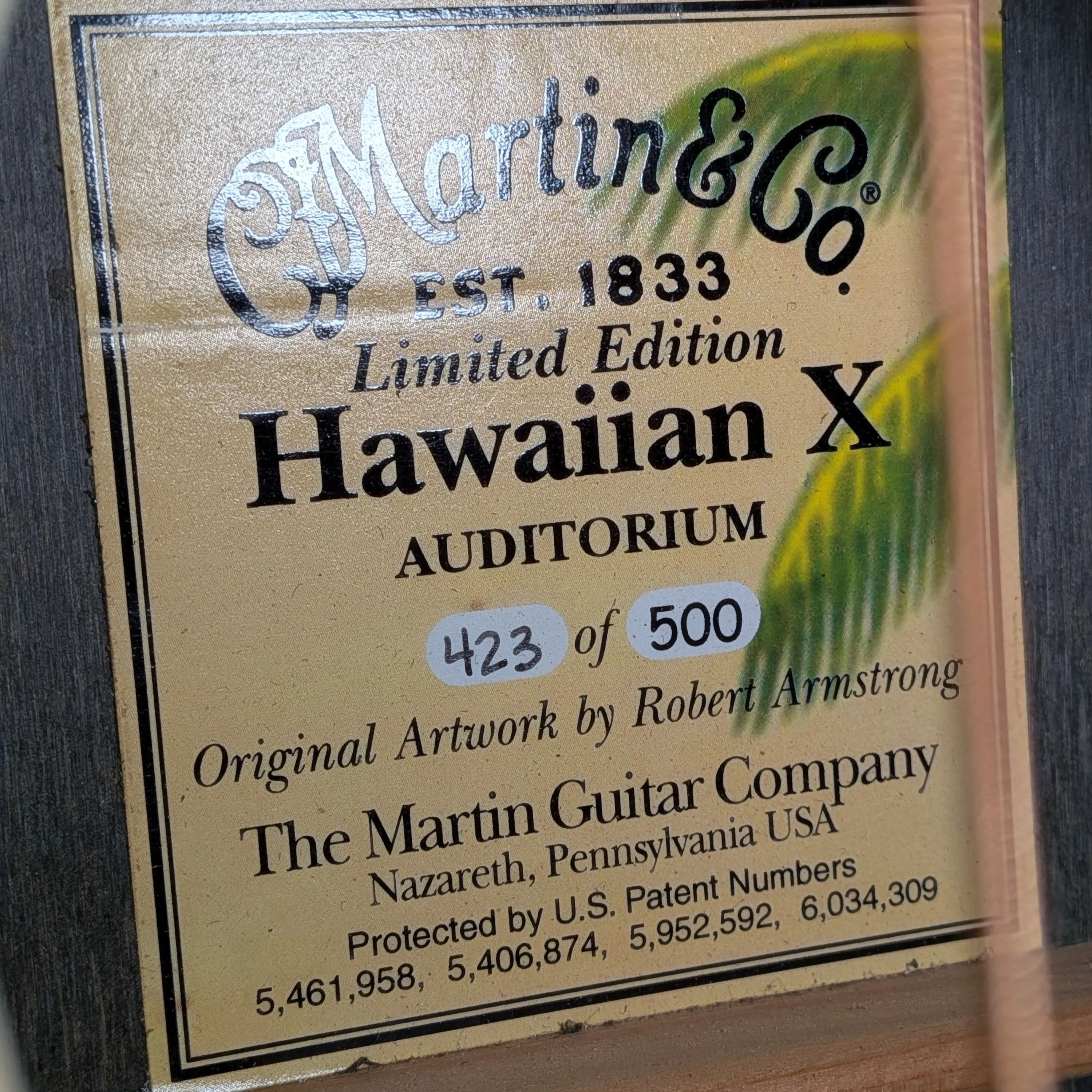 Martin Hawaiian X Limited Edition Auditorium 423 of 500 2022 - Robert Armstrong Artwork - Image 5