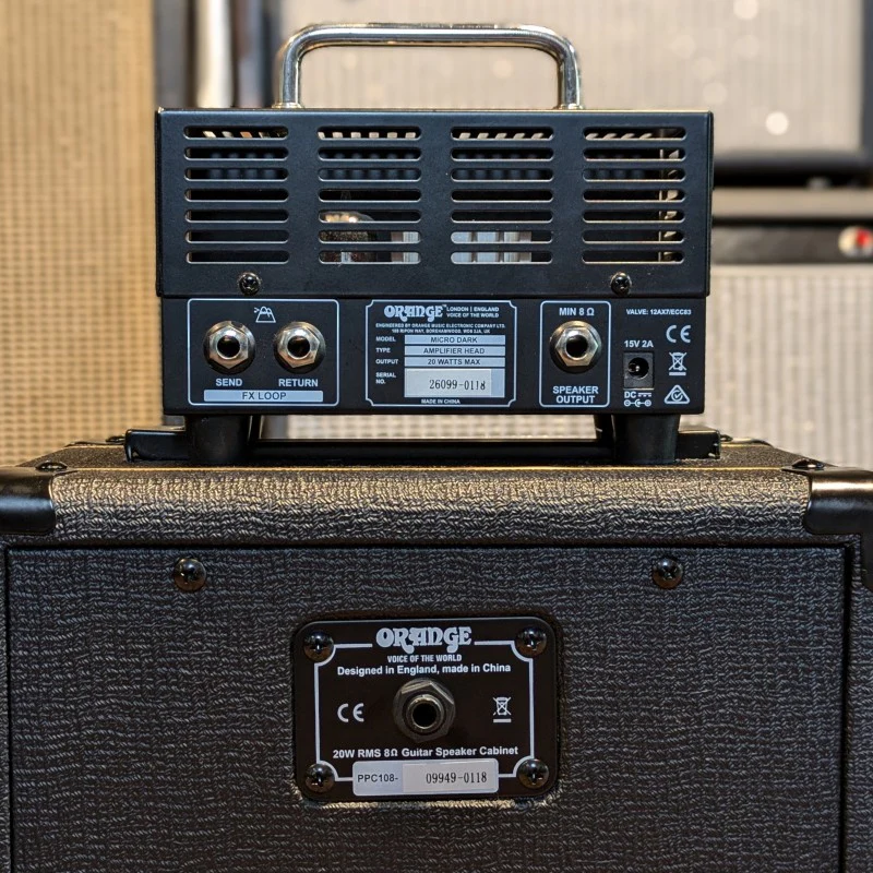 Orange Micro Dark 20-Watt Hybrid Guitar Amp Head + Orange PPC108 - Image 3