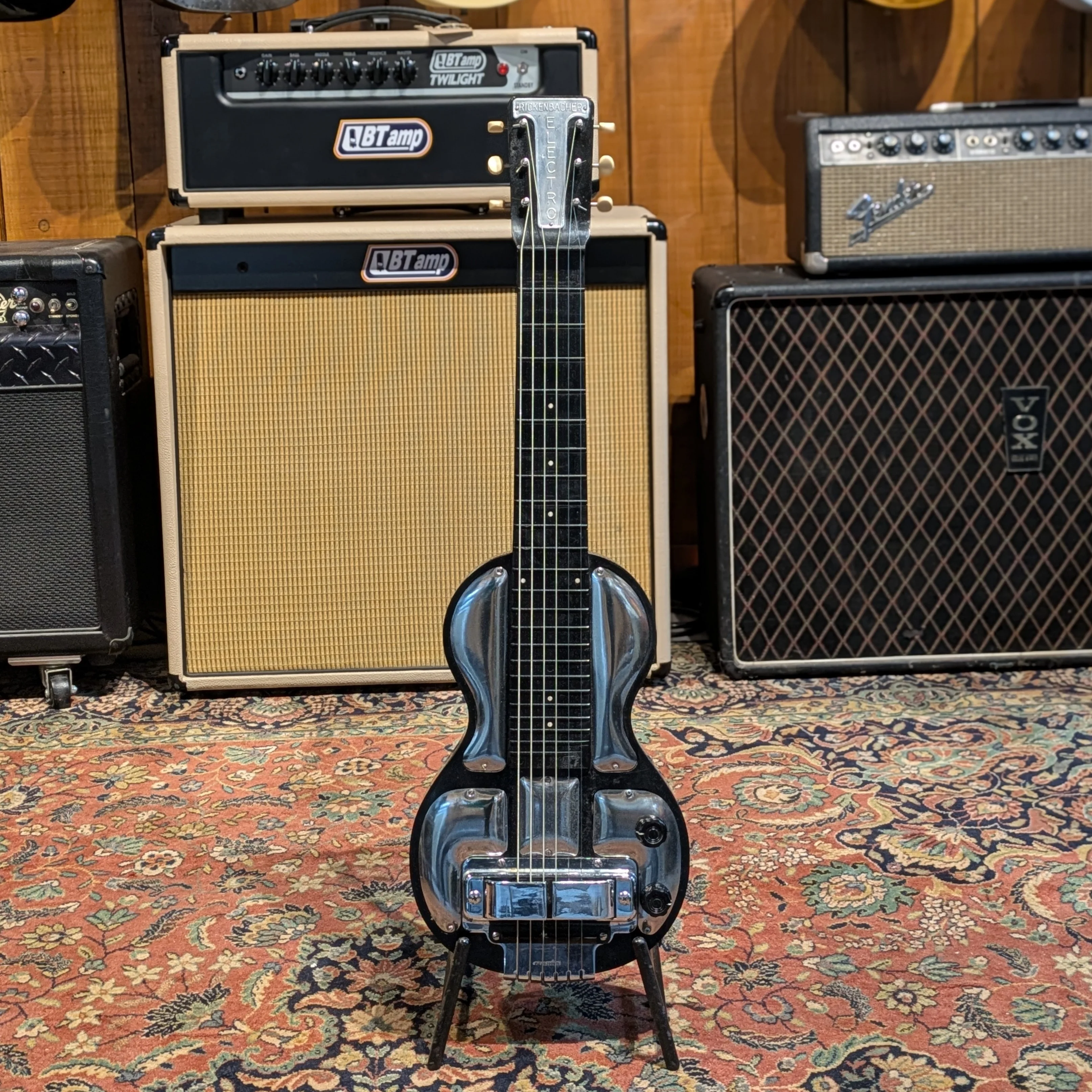 Rickenbacker Electro Model B Lap Steel 1940's - Black with Chrome Plates - Image 5