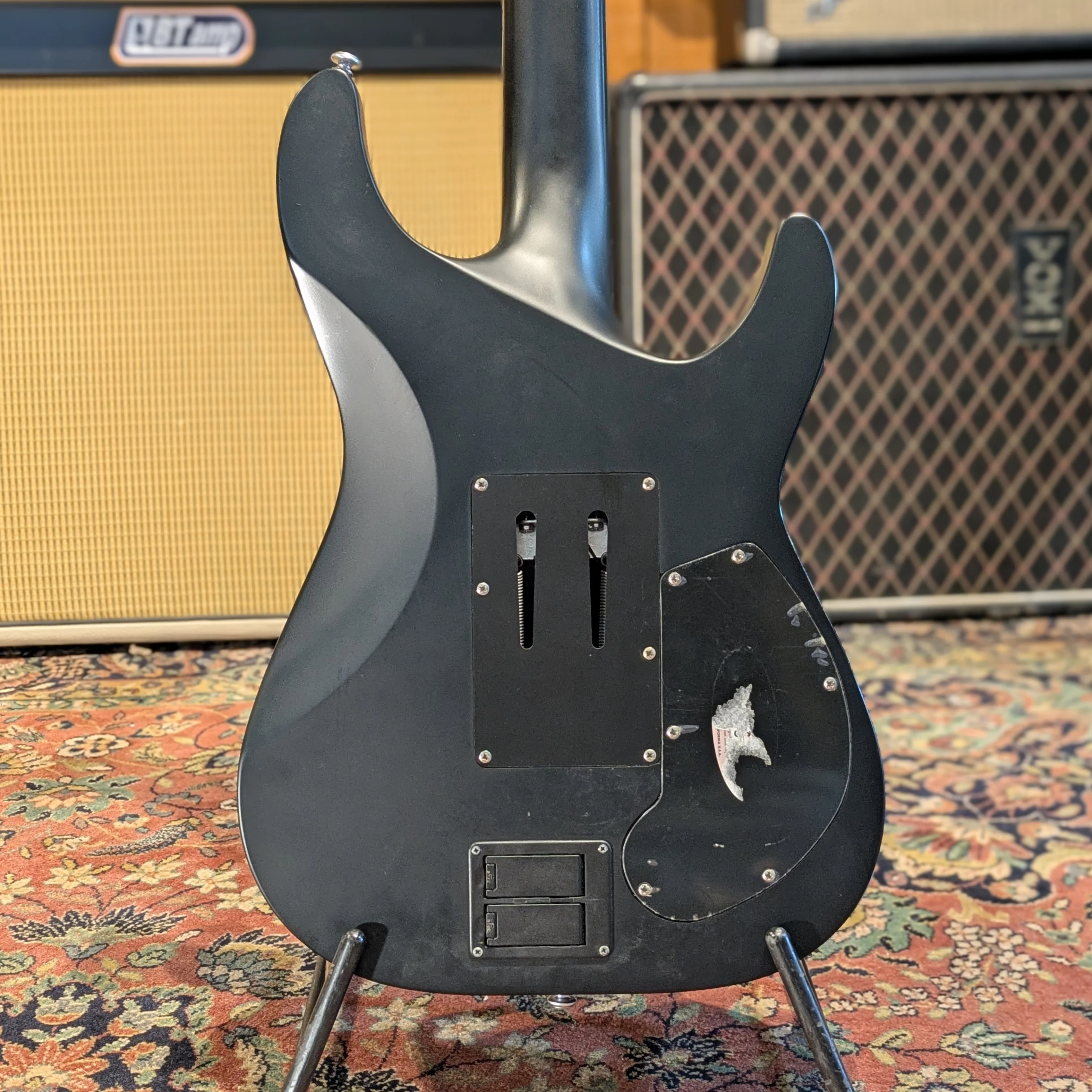 Schecter Damien Platinum-6 FR S Sustainiac Left-Handed - Satin Black - Image 2
