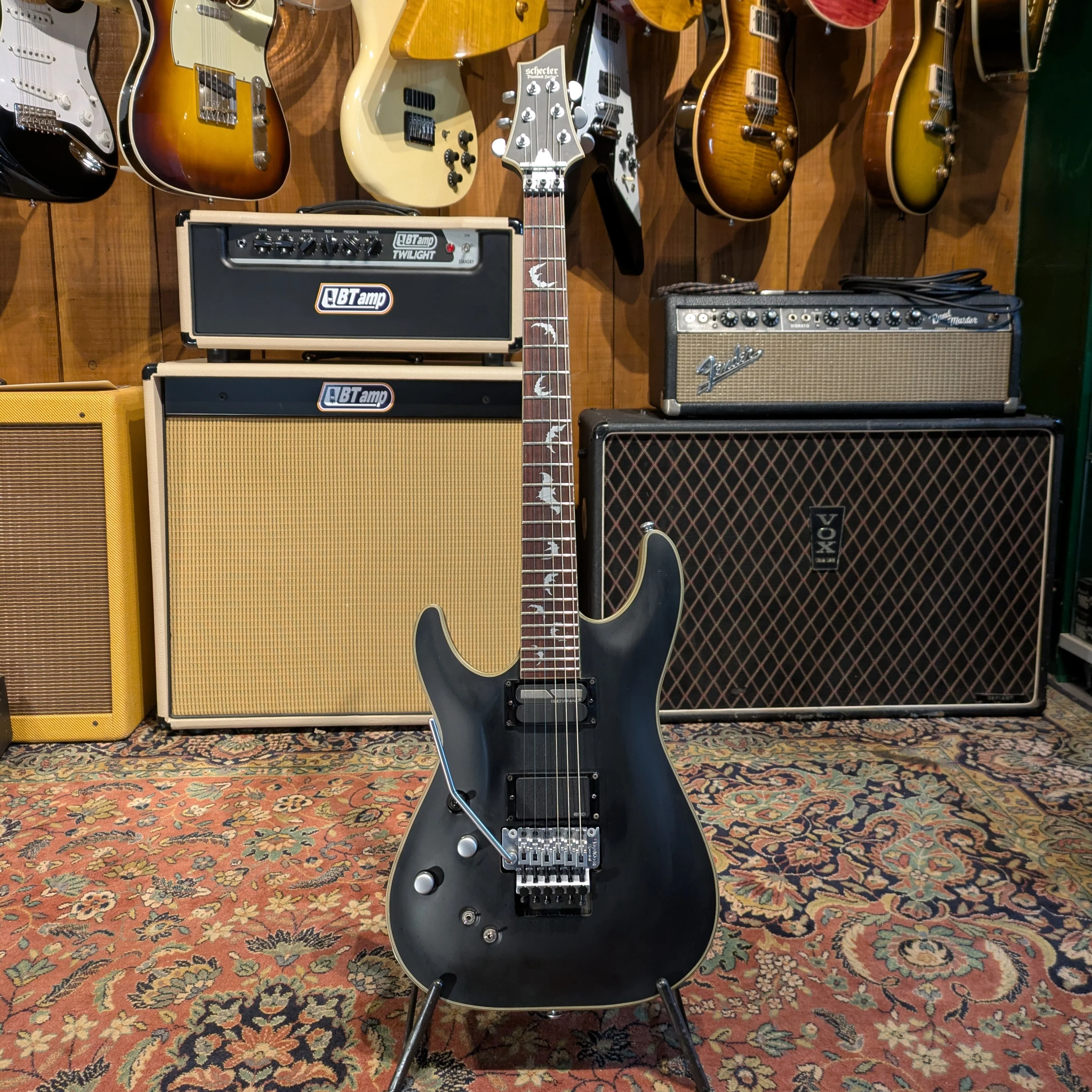 Schecter Damien Platinum-6 FR S Sustainiac Left-Handed - Satin Black - Image 5