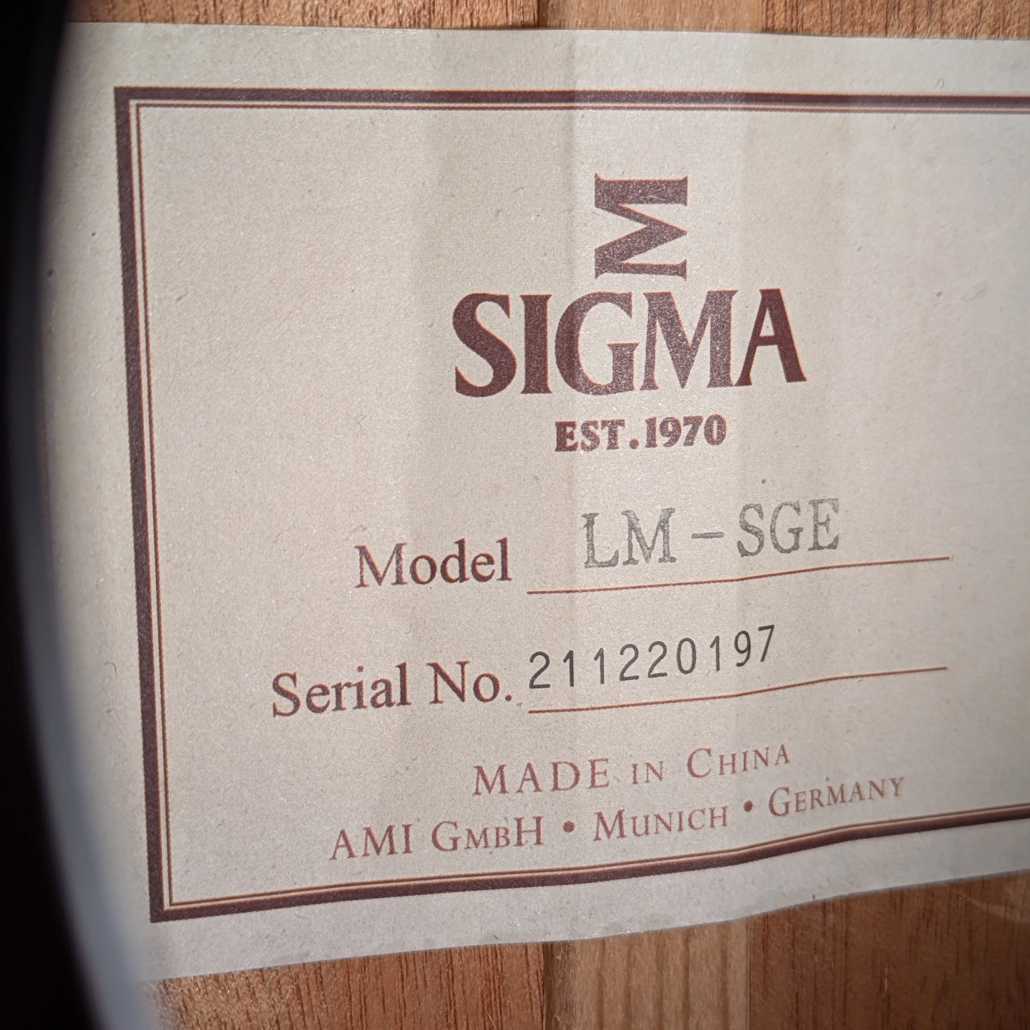 Sigma LM-SGE - Satin Sunburst - Image 8