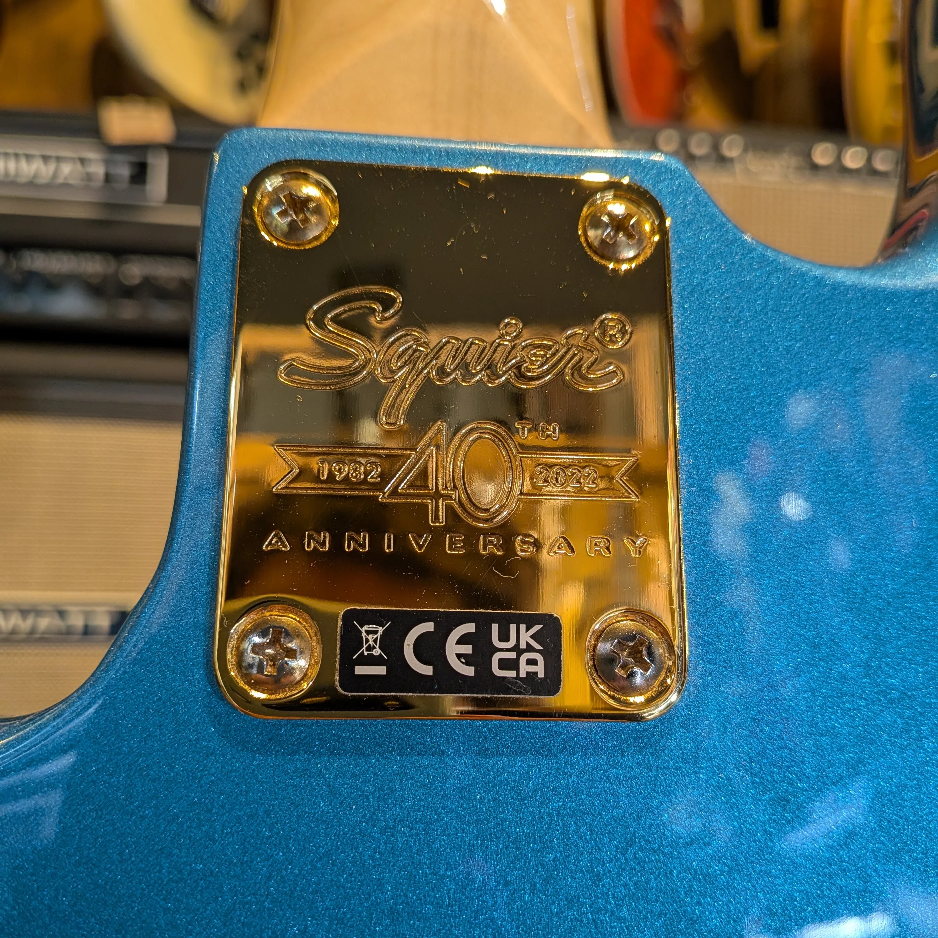 Squier 40th Anniversary Gold Edition Precision Bass 2022 - Present - Lake Placid Blue - Image 3